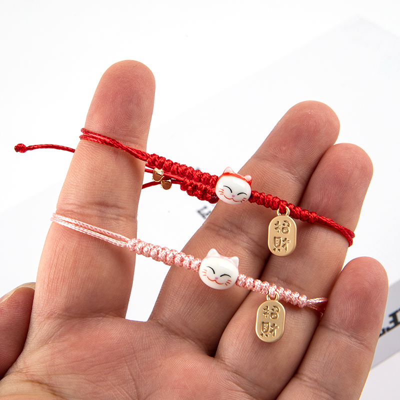 Naruto Headband Metal - Handmade Colorful Rope Lucky Cat Bracelet