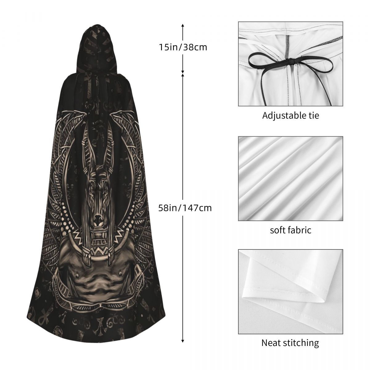 Anubis Egyptian God Sepia Long - Egypt Cosplay Anime recension och pris